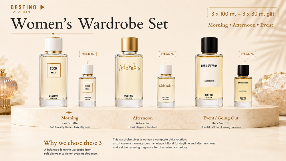Women's Wardrobe Set by DESTINO — 3x100ml + 3x30ml complimentary