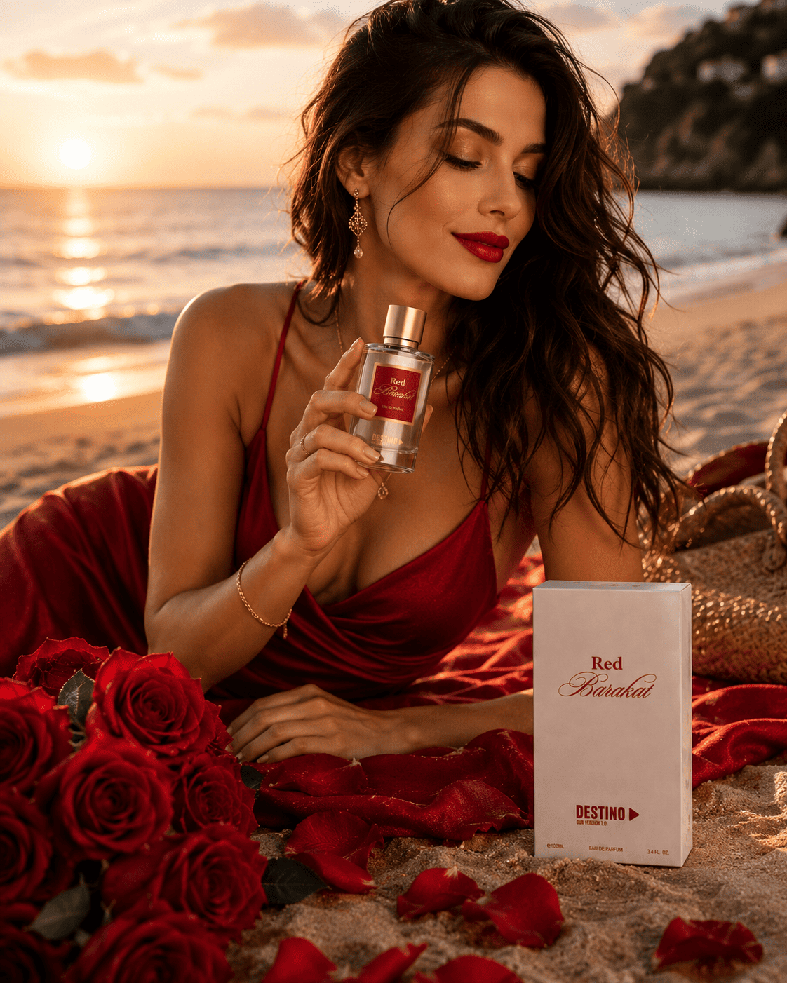 Red Barakat shown in a lifestyle photograph with a model
