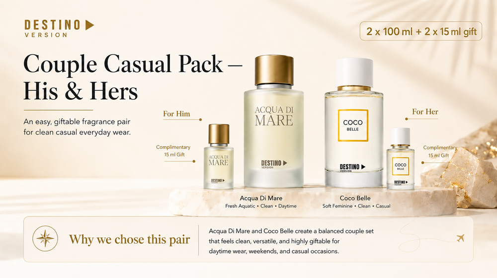 Couple Casual Pack His & Hers by DESTINO — Acqua Di Mare & Coco Belle